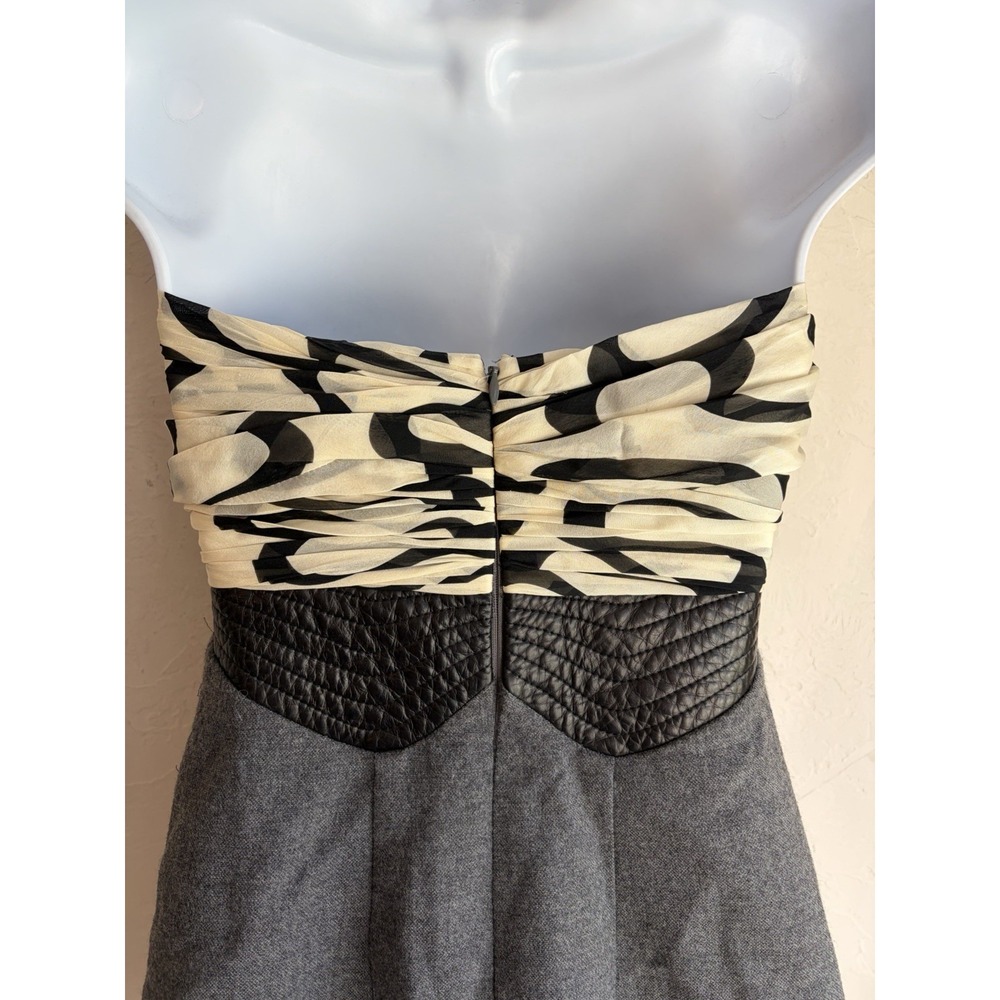 Vintage Y2K Emilio Pucci Silk Leather Wool Strapless Mini Dress NWT IT 38 US XS - Picture 11 of 14